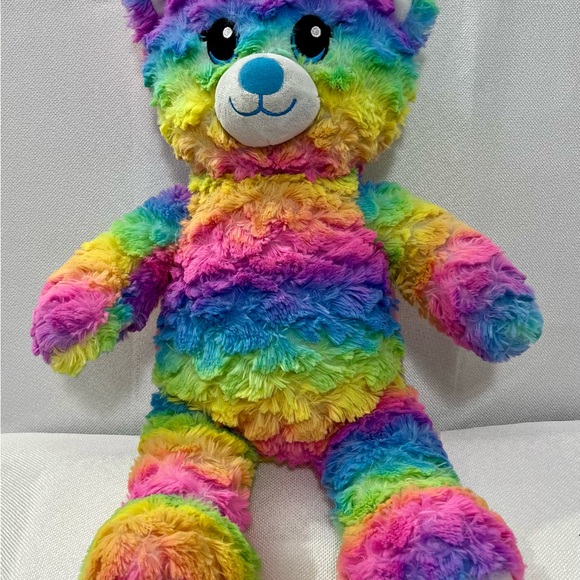 Build-A-Bear Rainbow Party Teddy Bear, 16” plush multi colored bear. - Picture 1 of 9